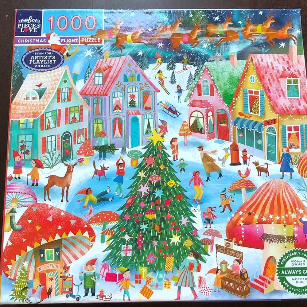EeBoo Christmas Flight 1000 piece puzzle.